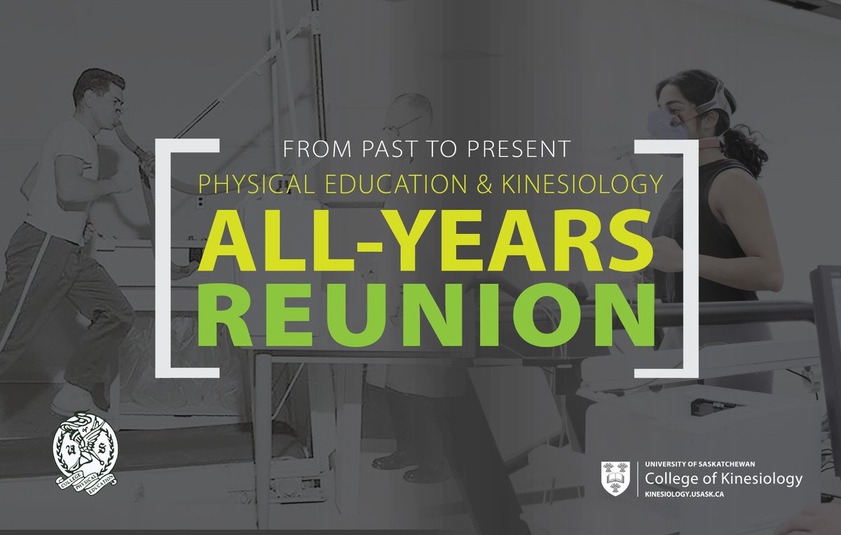 USaskKin's tweet photo. Calling ALL physical education and kinesiology graduates!! Join us for an All-Years Reunion to celebrate the 20th anniversary of the name on September 6, 2019, during the @skhuskies football game! #usask #YXE 

Tickets: https://t.co/S1z7hPFTDA https://t.co/mQXUWnWDoB