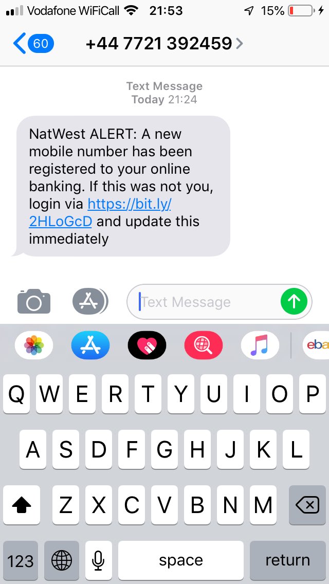 startboxSW's tweet image. ⁦@NatWest_Help⁩  Hi Just received this can you confirm this is a fake text