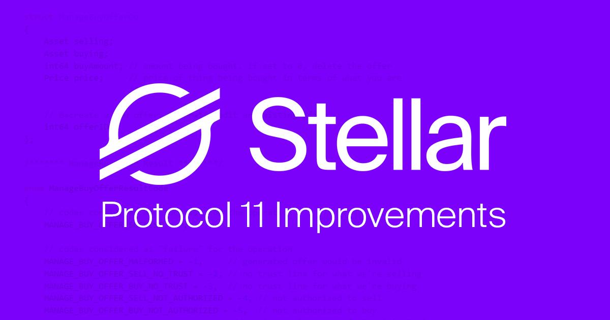 StellarOrg's tweet photo. On Monday, June 10th at 16:00 UTC, validators will vote to upgrade the Stellar Network to Protocol 11!

We wrote a walk-through of the upcoming protocol improvements and what they mean for developers, users, and businesses building on #Stellar:

https://t.co/rvgu6RMfdt https://t.co/0zoCwPpw7d