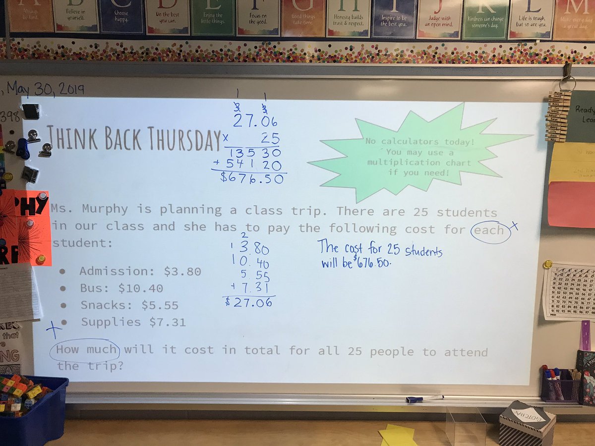 Miss_MMurphy's tweet photo. We rocked this Think Back Thursday question today! We had so much strong thinking! #strategiesonstrategies https://t.co/TQJjdvZISI
