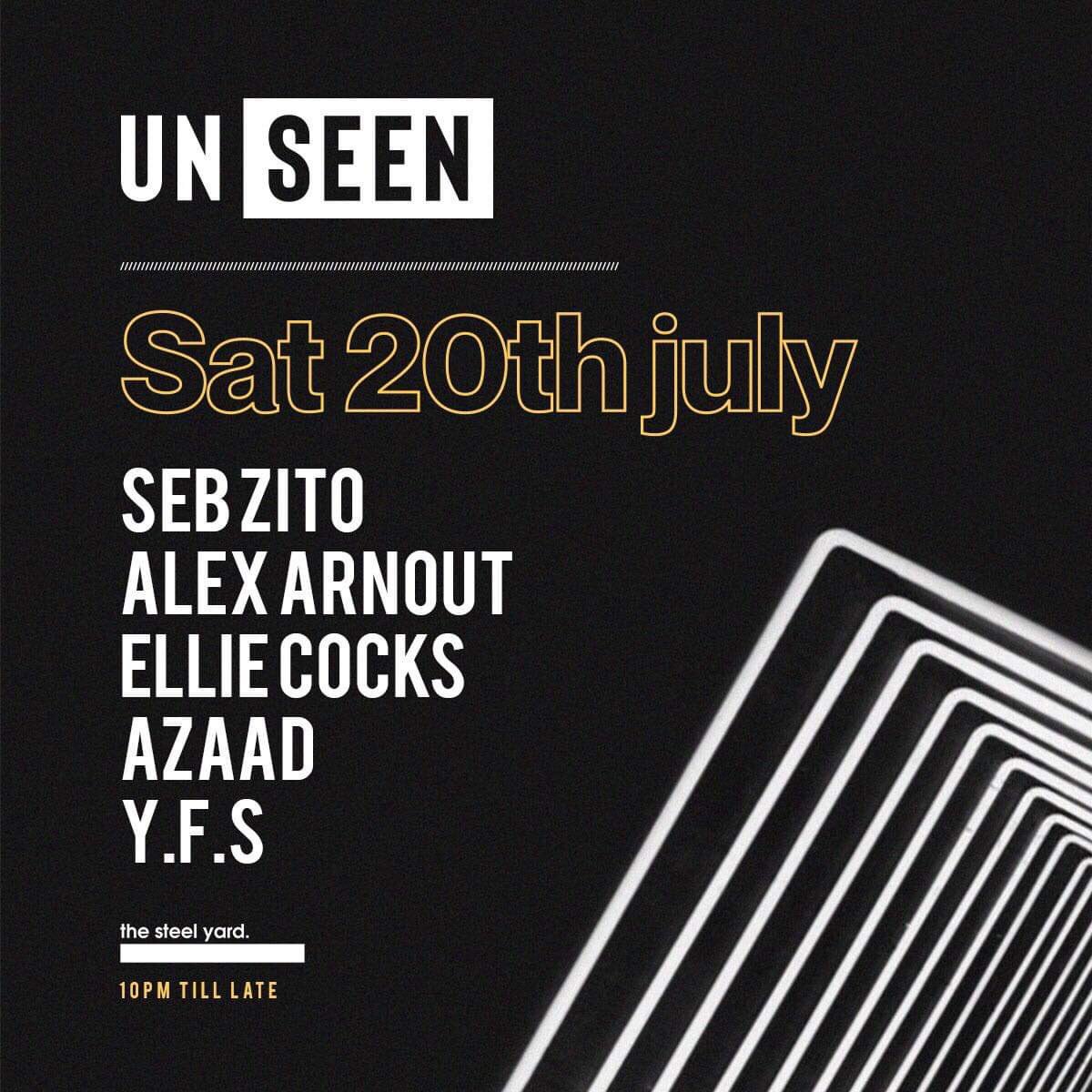 UNseenLDN's tweet image. Come &amp;amp; join us for Take 2 at @steelyardevents w/ @seb_zito @AlexArnout @CocksEllie @ManLikeAzaad &amp;amp; Y.F.S 💥💥 #UNseen #Take2