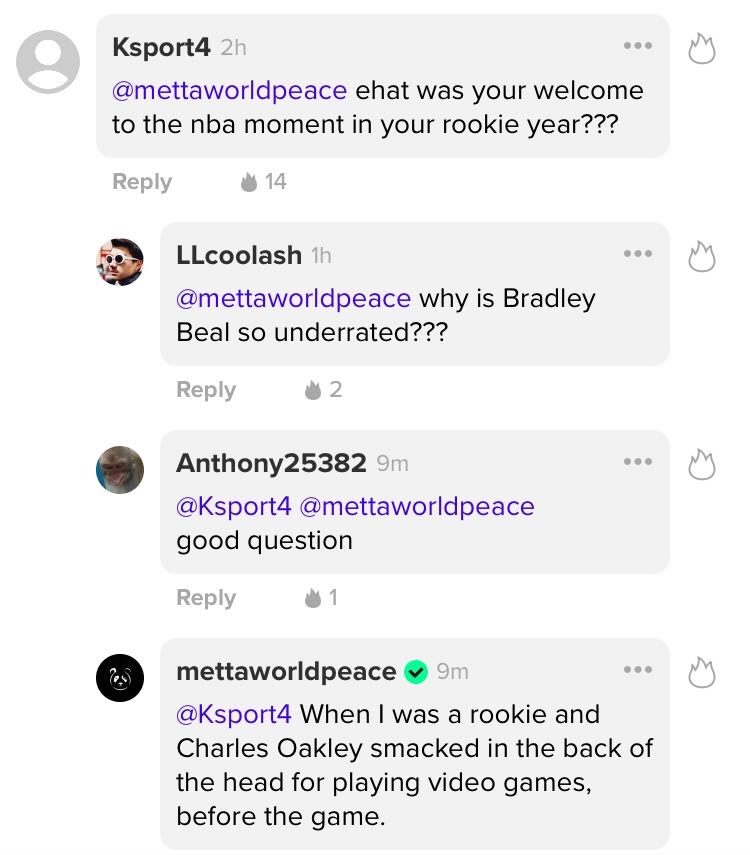 Bleacher Report Nba On Twitter Metta World Peace Is Doing An Ama On The B R App And It S Getting Wild Https T Co Jnvar2wr3n