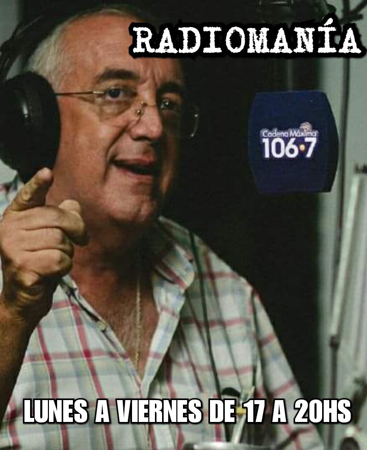 CadenaMaxima's tweet photo. [AHORA] Como todas las tardes #Radiomanía te acompaña hasta las 20 hr y por @CadenaMaxima. #TomandoMate o #TomandoElTé https://t.co/lSqoYlArWh