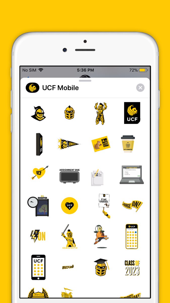 ucfmobile's tweet image. A new way to share UCF with friends and family! The UCF Mobile app now supports an iMessage app to share animated gifs and stickers for iOS. Just download the UCF Mobile app and enable the app in iMessage. #goknights #chargeon

ucfmobile.ucf.edu