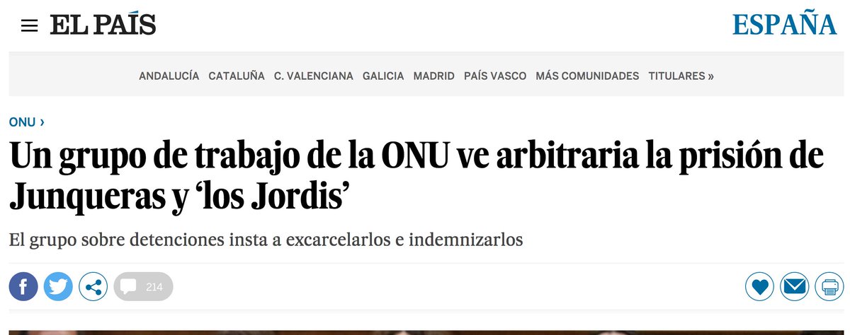 Sencilla prueba de agudeza visual, sesgo de confirmación y distorsión informativa, cortesía de los duendes de la redacción <a href="/el_pais/">EL PAÍS</a>. "La ONU" o "Un grupo de trabajo de la ONU". Spoiler: es el mismo organismo, el Grupo de Trabajo de Detenciones Arbitrarias. #yasítodo