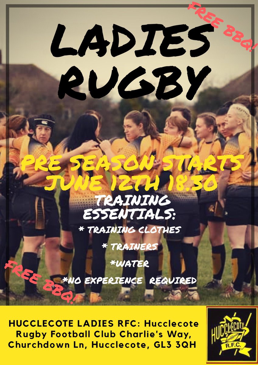 Hucclecote Ladies RFC  - pre season training starting soon - new players very welcome .#w&amp;grugby