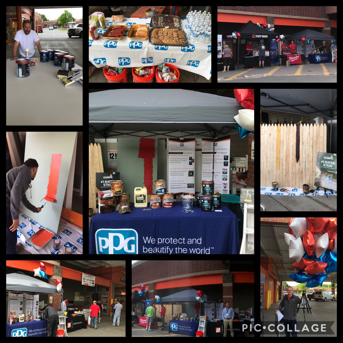 erinparker24's tweet photo. Turned my PPG Diamond Day into a great Vendor Event. Thanks to Scott &amp; Cory/Milwaukee, Mike/Tuff Sheds, Kenny from Thomasville, Nick HD Par, Chris/HDCredit Services, 1259 Pro Desk &amp; Azek for coming out and making it a great day! #teamingupandtakingmarketshares #crushingtheblue📦 https://t.co/PfVtF89y5w