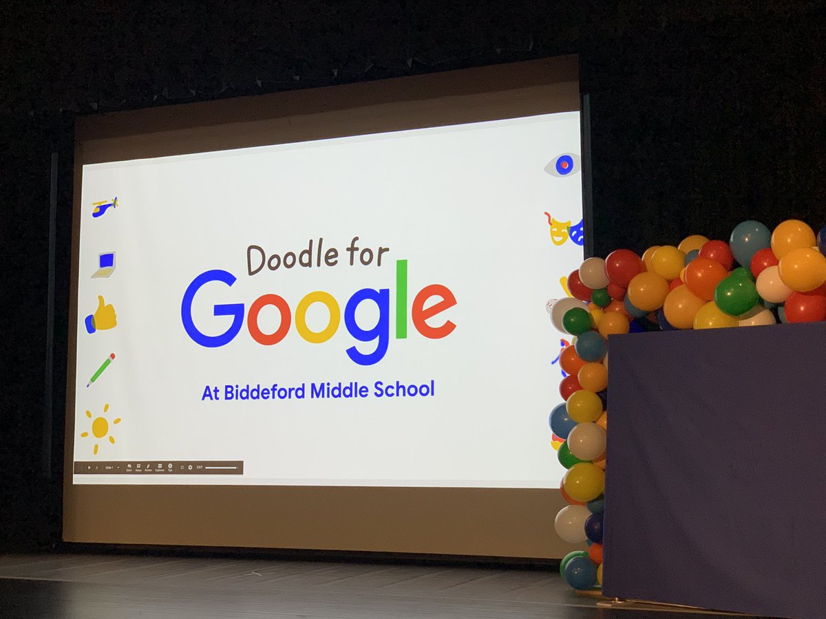 MaryBellavance's tweet photo. One of our BMS 7th graders won the #DoodleforGoogle contest for the entire state of Maine!! Congrats, John! #tigerpride https://t.co/nqVEyE5qCC