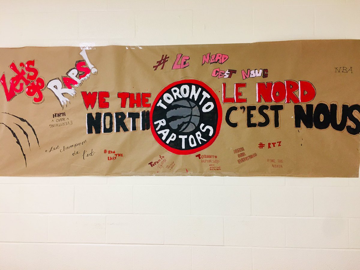 ArtsMme's tweet photo. Getting ready to support our team! Let’s go, Raptors! 👏🏻👏🏻👏🏻👏🏻👏🏻Bring it on! @Raptors @AClarksonPS @YRDSB @cynq12 #rtz #wethenorth #lenordcestnous #northovereverything #rantheeast https://t.co/HHdQ0X3XDU