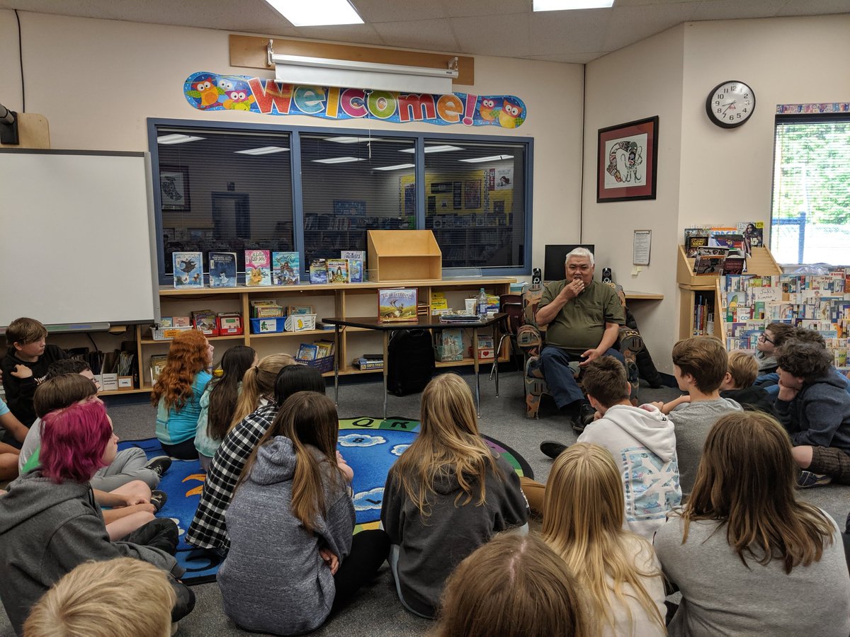 Our Grade 6/7 classes enjoyed a visit from the award winning Canadian author, Michael Kusugak. #erringtonpride <a href="/ErringtonSchool/">Errington Elementary School</a>
