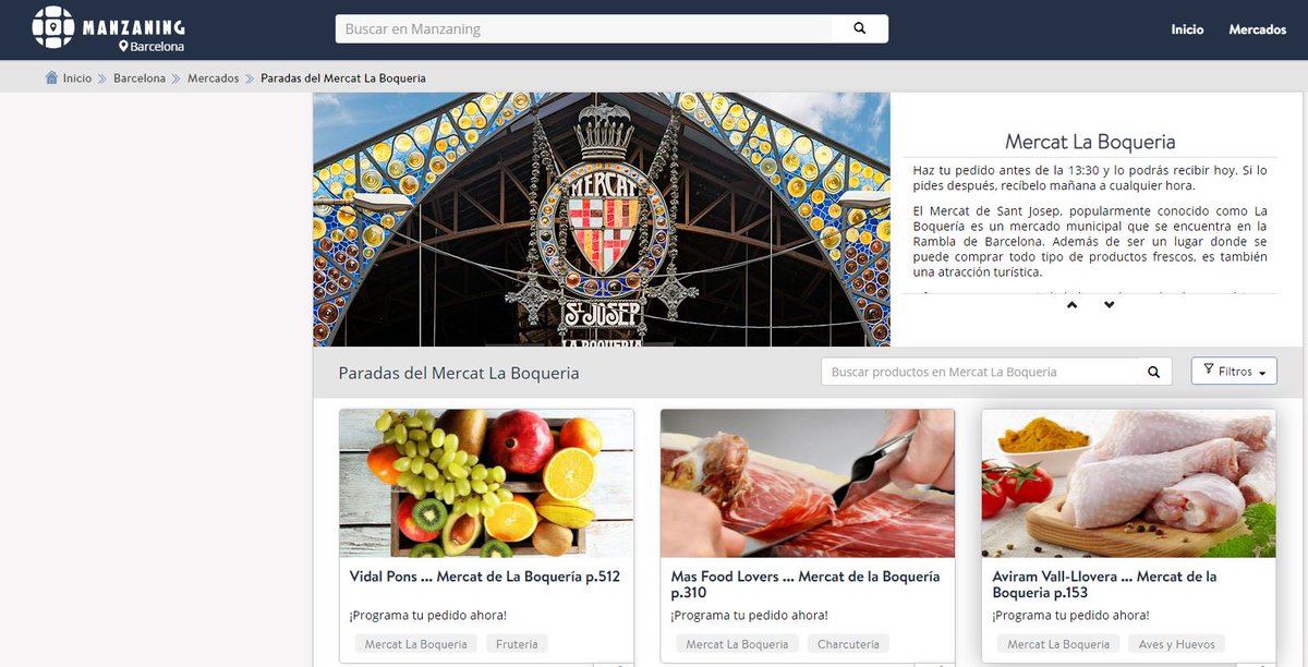 la_boqueria's tweet photo. Mandra de venir a comprar al mercat? Falta de temps? Fes la compra #online a la Boqueria amb @manzaning Carn, peix, fruita i verdura, aviram. espècies, pa... Pots fer la compra completa des del mòvil o l'ordinador i rebre-la a casa quan et vagi millor. Ja ho has provat? 😀 https://t.co/TAapJLlLlB