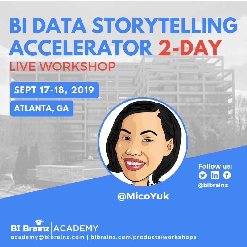 ⭐️Catch the early bird rate before it ends for our  BI #DataStorytelling Accelerator Live 2-day Workshop in #Atlanta on 9/17-18 w/ @MicoYuk &amp; team! 

⏳Limited seating available>> buff.ly/2Vh57N3 #dataviz #bigdata #businessintelligence #BIDSWorkshop #powerbi #analytics
