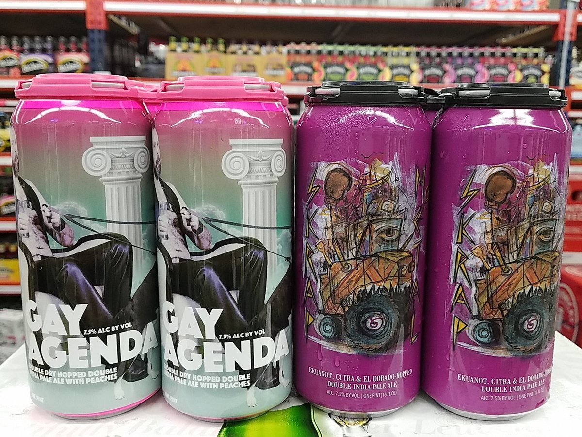 BeerguyNick's tweet photo. Two new ones for your Thursday! @HopButcher #skrapmetal and @illuminatedbeer #gayagenda! Both canned 2 days ago! #uberfresh grab some at @SalsBeverage Villa Park! #ThursdayMotivation https://t.co/zLBhMXCEPM