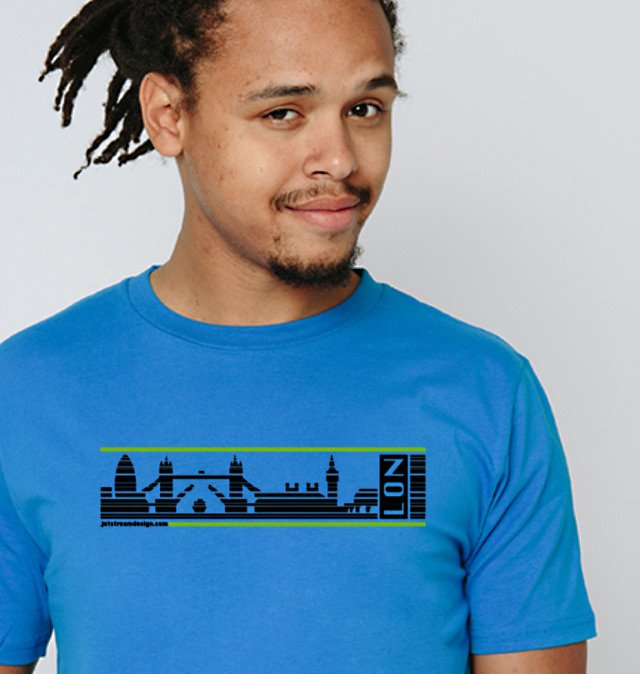 JetstreamD's tweet photo. Congratulations to Chelsea  – our London Skyline is now available in blue – what a coincidence! https://t.co/YtJ19ZoAQo

#Chelsea #CFC #EuropaLeague #Baku #welltravelled #Tshirt #Tshirtdesign #barcodeart #barcode #airport #design #skyline #tshirtshop #organic #cotton #lessismore https://t.co/XTURuxR4l6