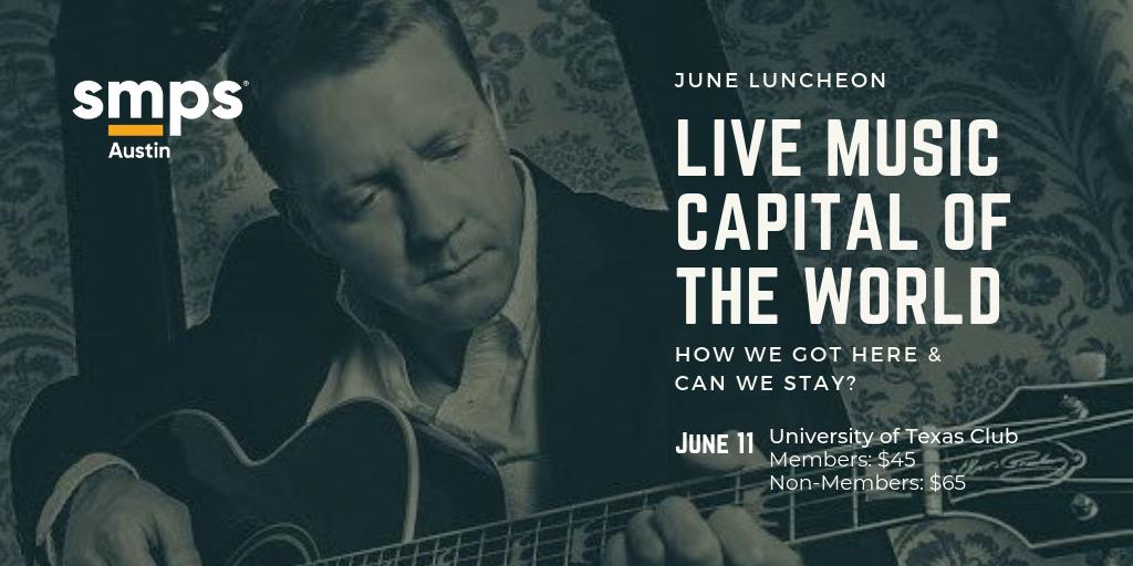 Our next luncheon will explore how Austin got the "Live Music Capital of the World" title as well as a special acoustic performance from local singer-songwriter Cory Morrow before the discussion. 
Sign up today: cvent.com/d/3yqnp8