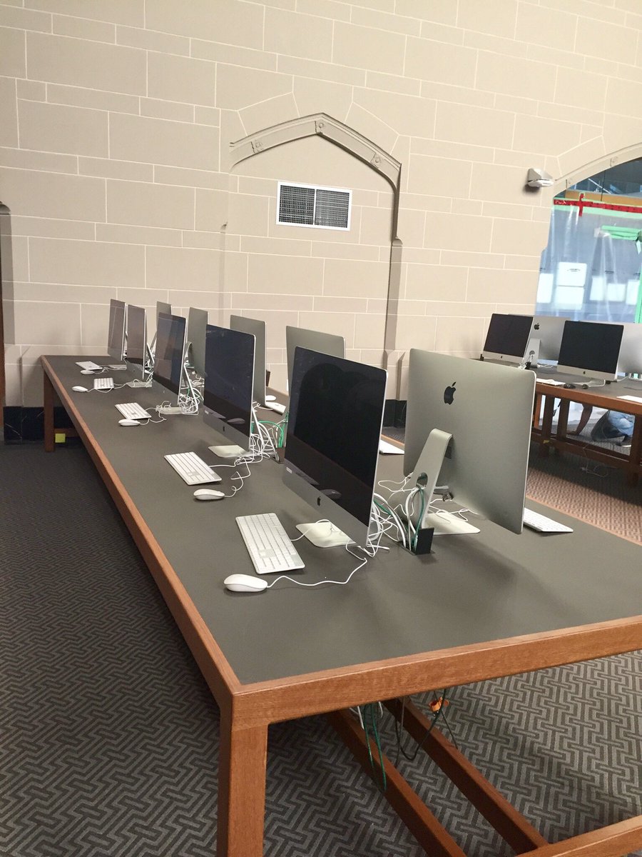 juliemitchell5's tweet photo. Shiny new Macs in the refurbished Chapman Learning Commons. We will be reopening soon! https://t.co/3MbeWNfx7X
