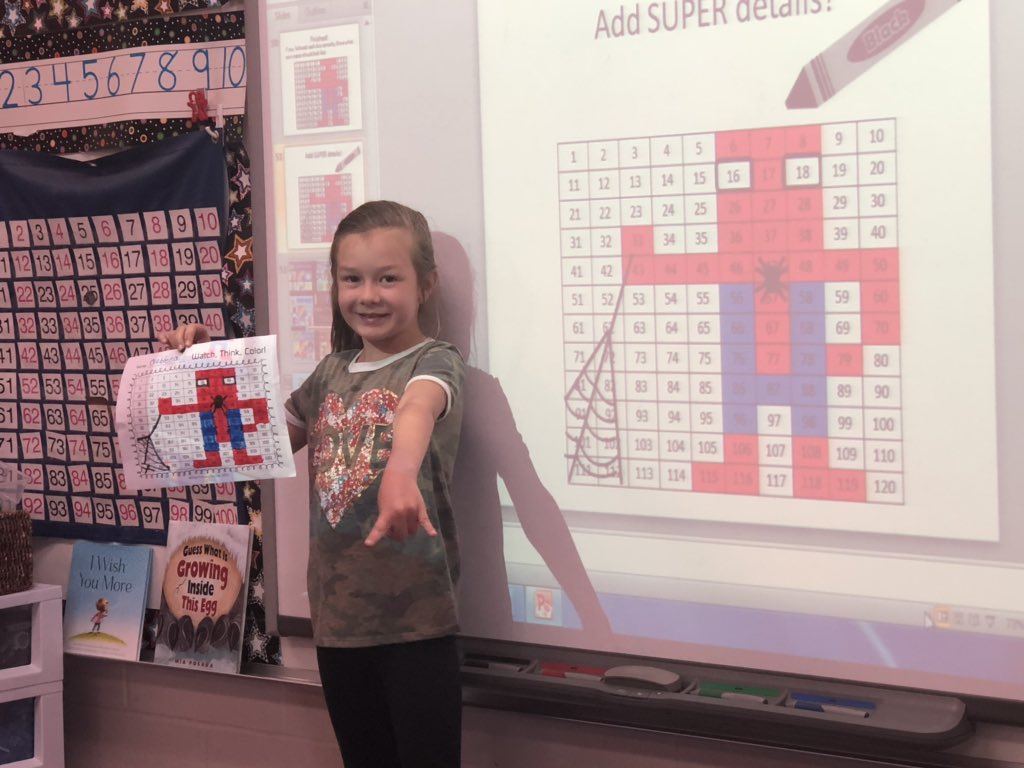 B_Scofinsky's tweet photo. When the year is almost over, a super hero surprise makes adding and subtracting by multiples of ten extra fun! https://t.co/U1XGjz15Sl