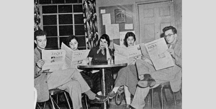 The Justice editors in 1954