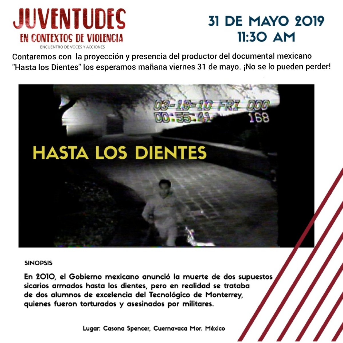 CygiForo's tweet image. El día de mañana nos acompañará Erick García Corona, productor del documental "Hasta los dientes" 
Estamos muy felices de poder contar con su participación en el foro 
¿Se lo van a perder?