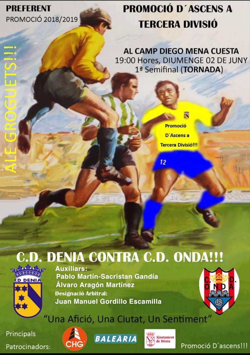 cddenia's tweet photo. C. D. DÉNIA

ARA ÉS EL MOMENT DE LLUITAR TOTS JUNTS I PLEGATS COM UN PUNY TANCAT I EN ALT.👊🏻👊🏻, amb “fair play”, clar està!

AÇÒ ÉS EL DIEGO MENA !!!. ELS JUGADORS REBRAN ESTÍMULS I FORÇA DE TOTS AQUELLS AVANTPASSATS QUE VOLÍEN AL NOSTRE CD DÉNIA...Recordem a estes persones. https://t.co/jkjj94gM6G