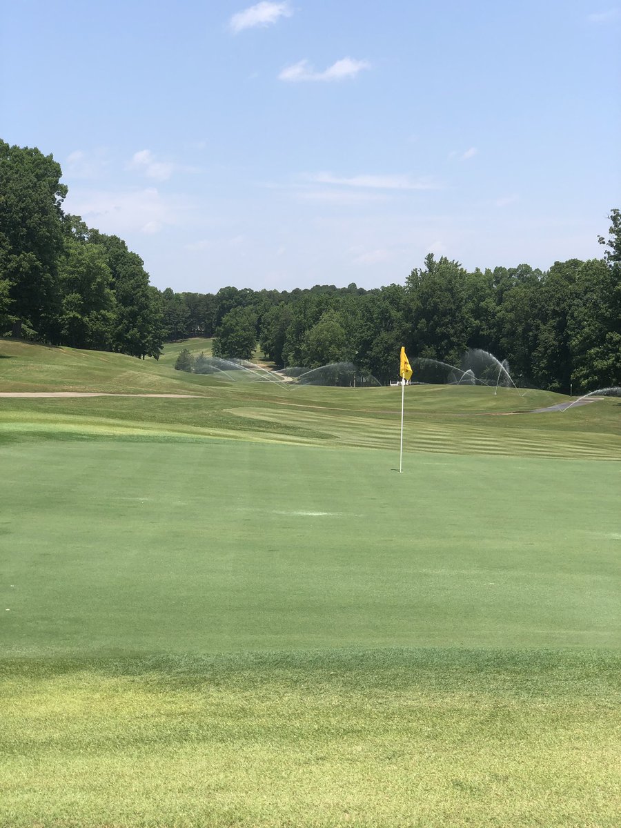 Play slowed a bit, thought we would spot treat fairway hot spots with a wetting agent.#evenup