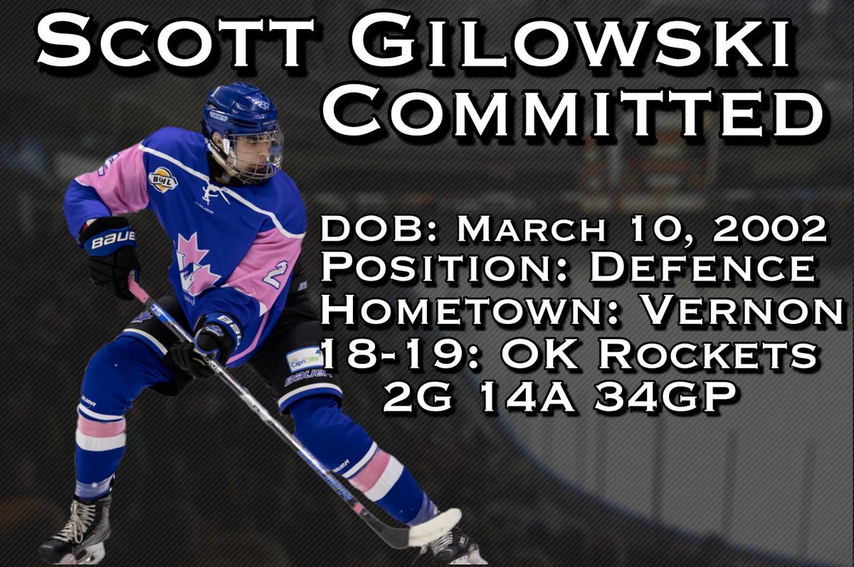 NEWS: Scott Gilowski (<a href="/ScottGilowski/">Scott Gilowski</a>) has committed to the Vees for the 2019-20 season. He played three games as an affiliate player last year.

Details: pentictonvees.ca/scott-gilowski…