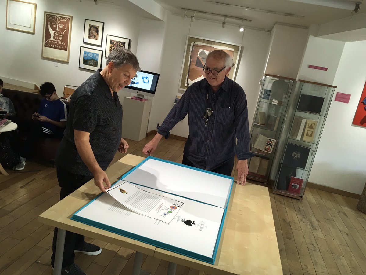 SteadmanArt's tweet photo. Fantastic day looking through the #Gonzovation suite by @goldmarkgallery. A real pleasure to hang out with the team. @cerilevy
#workingwithfriends
#masterprinters
#ralphsteadman https://t.co/YKMt7ASJ4E