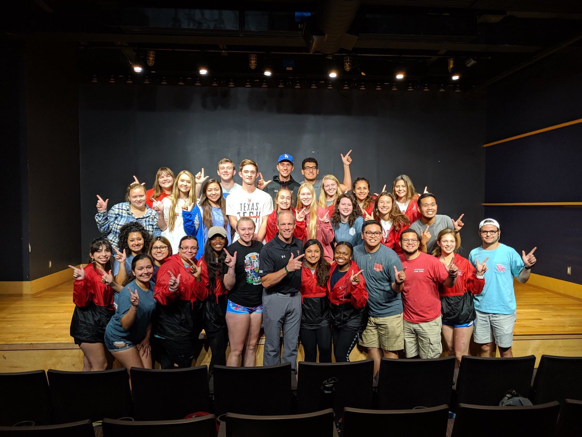 _CoachMattWells's tweet image. Awesome visit with “The Crew” Orientation Leadership team this morning! “WE” will win Together! Looking forward to filling The Jones with 14K students this season! #WeUsOurProgram @TexasTechRRO