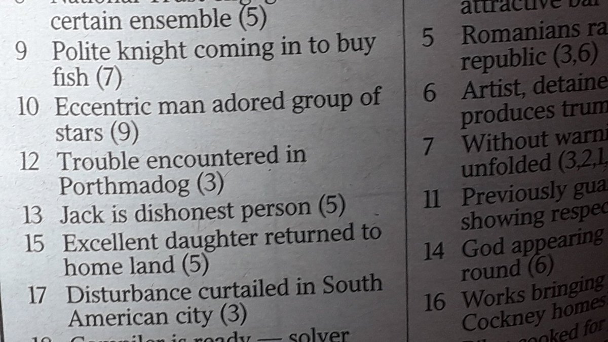 Porthmadog featured in the Times Quick crossword today!!!!!!!!!