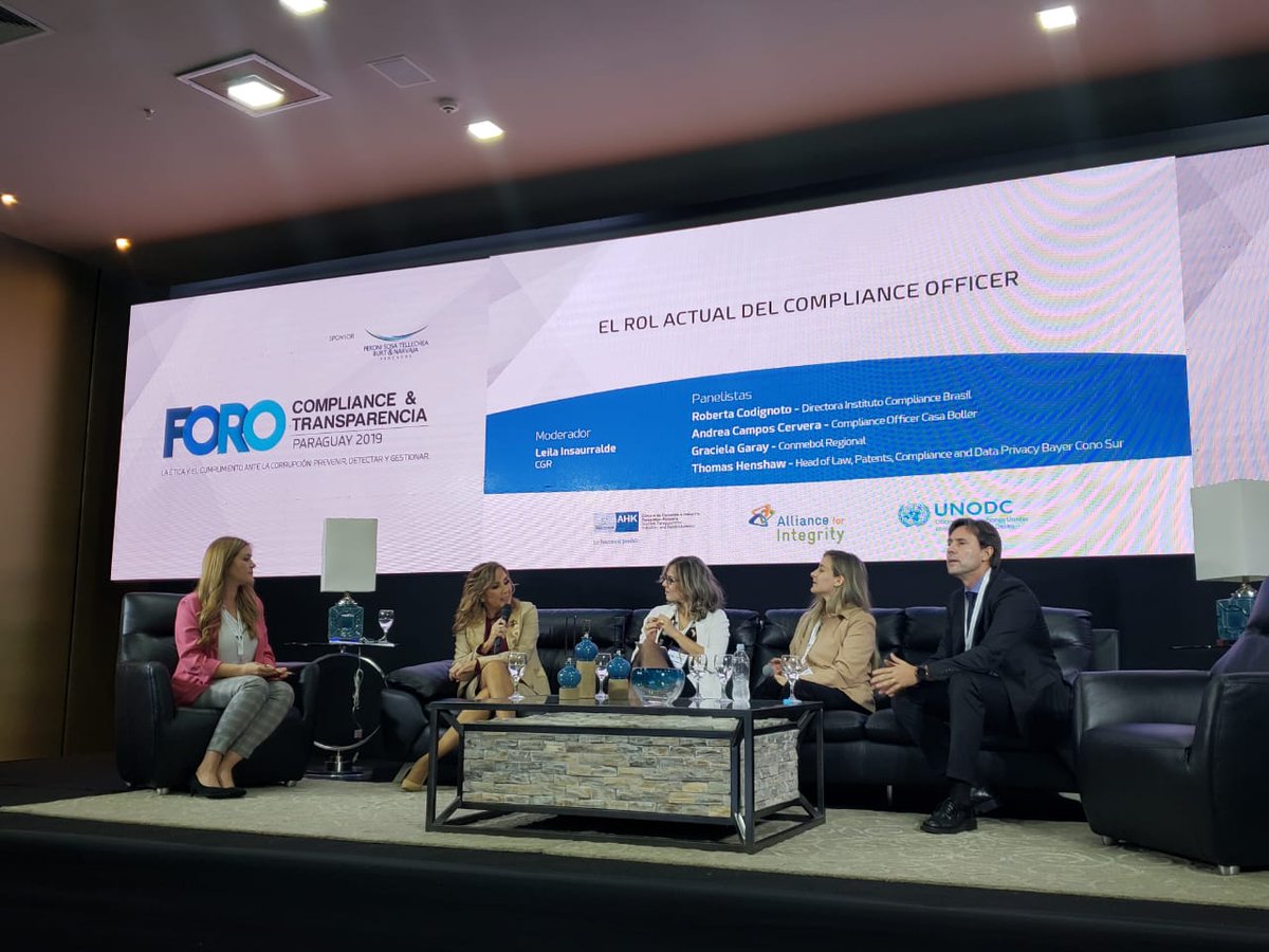 Leila_Insa's tweet photo. En el segundo panel me toco moderar y compartir con excelentes profesionales de la región "El Rol Actual del Compliance Officer" #Paraguay #AllianceforIntegrity #PartnerenParaguay @RCodignoto https://t.co/FuHHucSAMb
