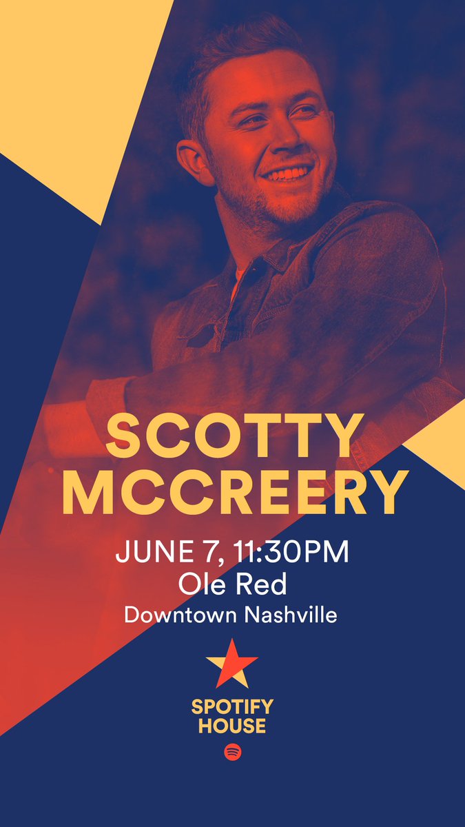 Looking forward to playing @Spotify House at @OleRedNashville during #CMAMusicFestival on June 7 at 11:30 PM.  Who's coming out?