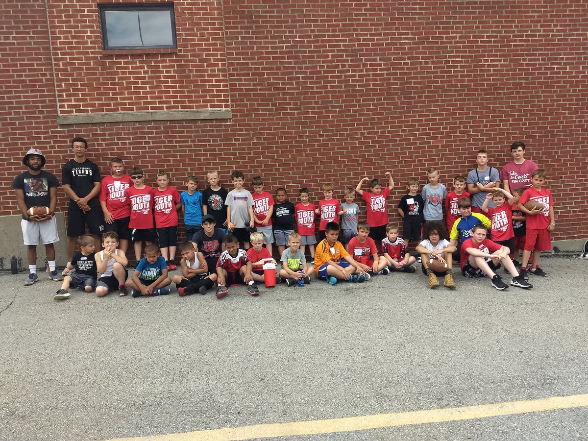 Future Plattsburg Tigers! Great turnout at youth football camp.