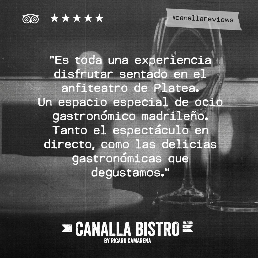 💥 Deliciosas y espectaculares opiniones. ¡Gracias!
---
#CanallaReviews #CanallaBistroMadrid #CanallaBistro
