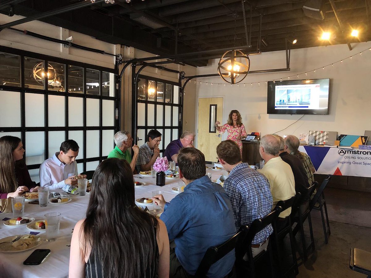AIAWinstonSalem's tweet photo. Many thanks to all who came out to our Lunch and Learn today with Armstrong Ceiling Solutions! Angela Dunphy was a pleasure to have with us.
#AIAWS #LunchandLearn #continuingeducation #architecture #aiau #aianational #aianc #architecturedesign #design #designsolutions https://t.co/vcMDnWVjjh