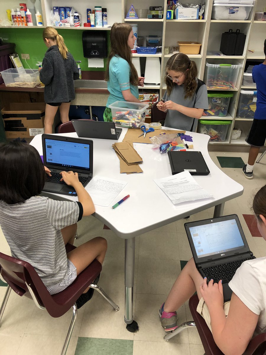wag_j's tweet photo. We are studying #Algonquian and #Iroquois #NativeAmericans. Ss researched them and put together @Google slides that describes how they lived prior to European settlers arrival in #Pennsylvania. Then we went to the #cfemakerspace to start creating scenes that show how they lived. https://t.co/UKXWLXh7GS