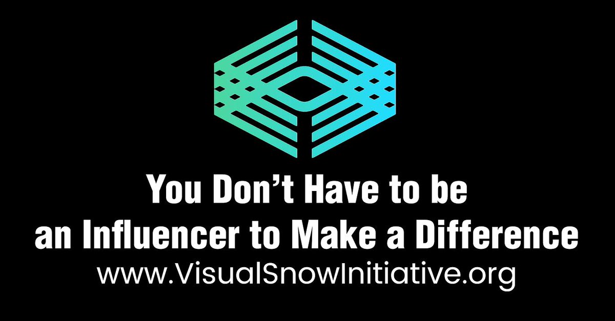 VisualSnowInit's tweet photo. You don’t have to be an influencer to make an influence… Help us spread awareness, support, and education to put #VisualSnowSyndrome on the map! The time is now, so make a difference today. https://t.co/Jx9ATGIJm2 
#VisualSnowAwareness #VisualSnowSupport #CureVisualSnow #VSS https://t.co/DPo7bvwp3i