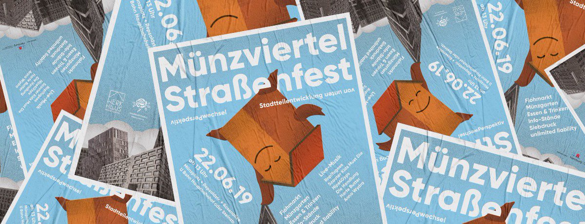Viertelzimmer's tweet photo. “Perspektivwechsel - Stadtteilentwicklung von unten”

Ahnma schon wieder 1 Jahr rum. Zeit für swages #Straßenfest.
Läuft bei uns.
#Münzviertel #RechtAufStadt
#zweiundzwanzigstersechster https://t.co/NmMgnC5zmE