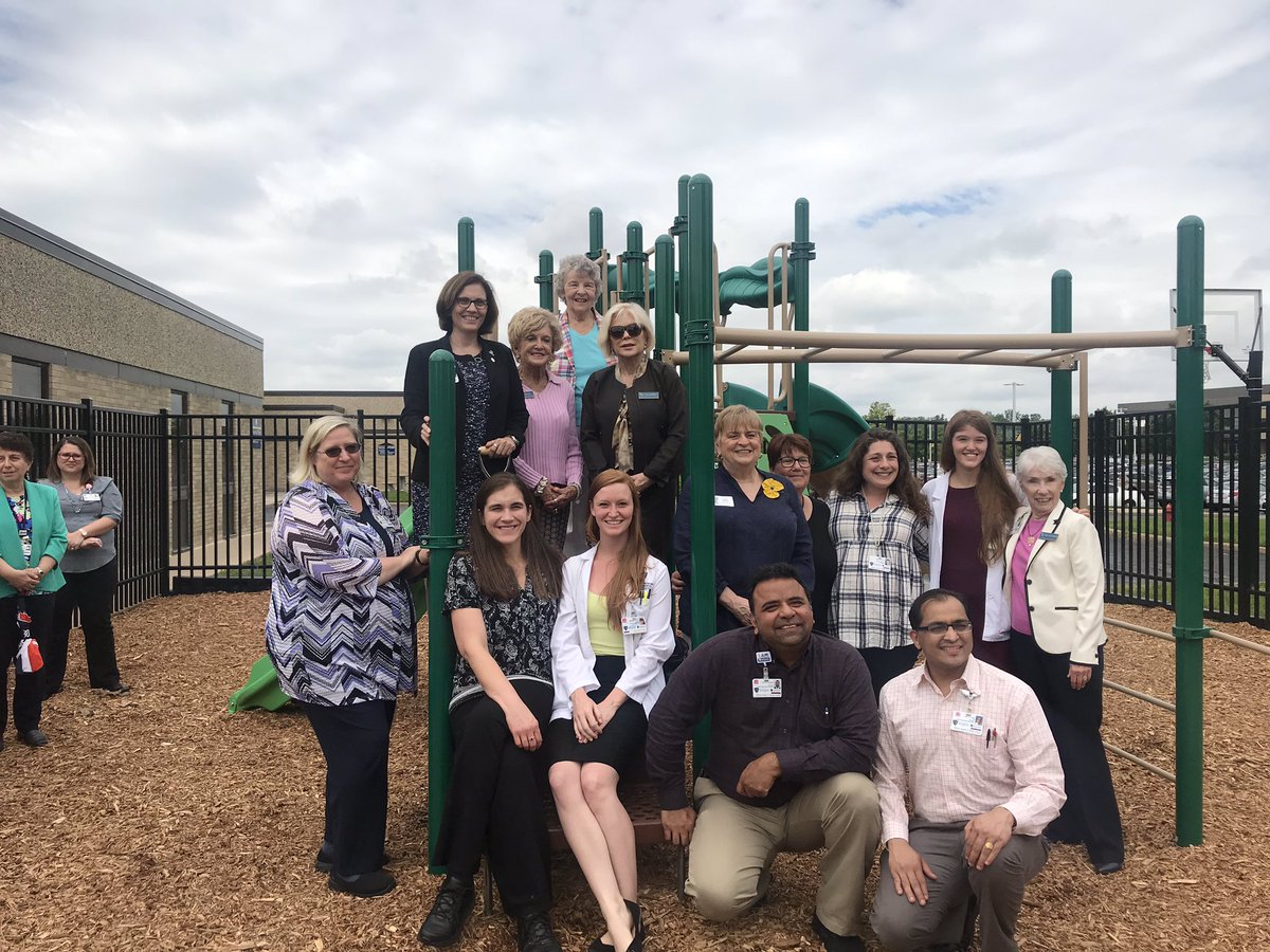 Faculty and staff gathered today with Women and Philanthropy at UT who provided the funds for new playground equipment for the kids being treated at Kobacker #thankyou #kidsmentalhealthmatters