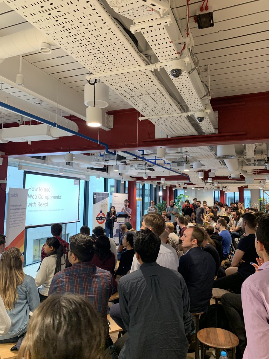 daveliveshere's tweet image. Great turnout for the #timetoreact meet-up at @PaddleHQ !