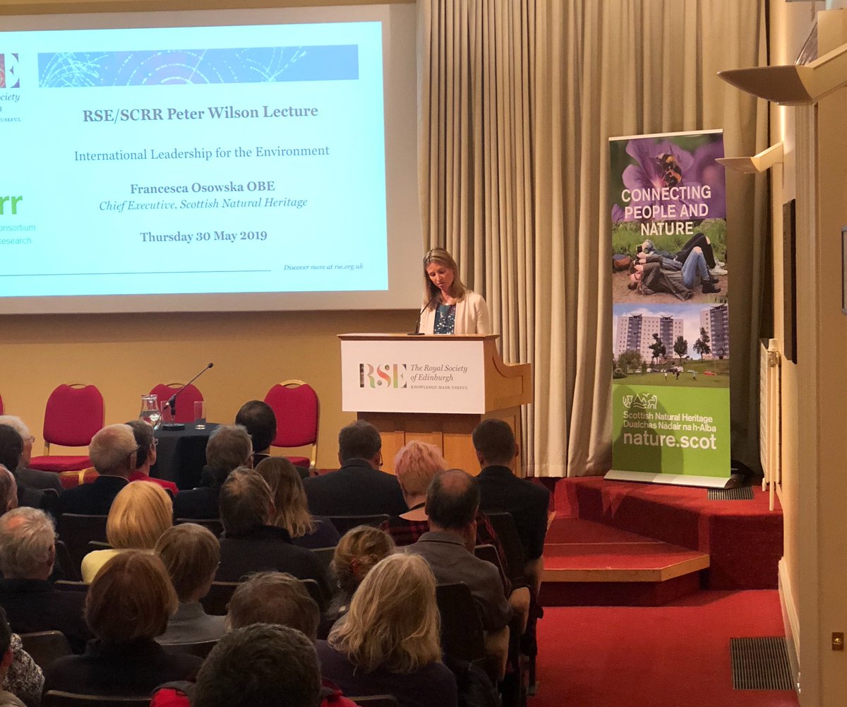 NatureScot's tweet photo. โA nature rich future is our best insurance against a climate emergencyโ @francescaSNH delivers @news_RSE #peterwilsonlecture @Louisemac @martinvalenti1 @rsgs_ceo @ccampbellhutton https://t.co/SOzoOxHtXD