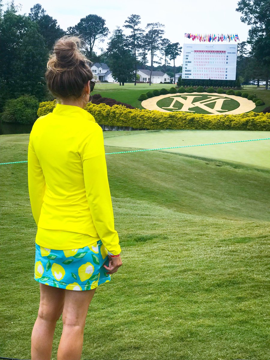 Spotted at the LPGA Tour Pure Silk Championship: Our Lemon Skort, Performance Tee, and Tech Popover in Yellow! 🍋⛳️ #segolf