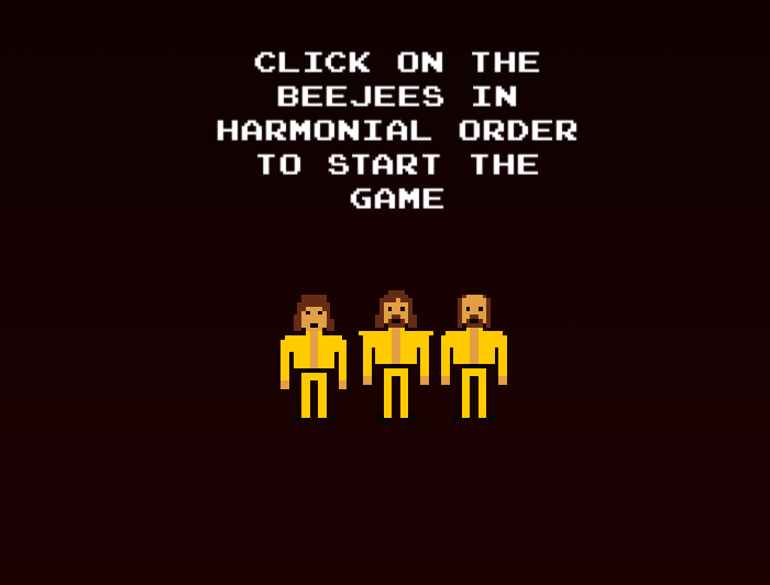 doginatank's tweet photo. I've decided to add the #BeeJees to my #KennyEverett game that never was. #gamedev #indieDev #pixelart #madeinunity #oldTV #ukTV https://t.co/OfIn8OQbC3