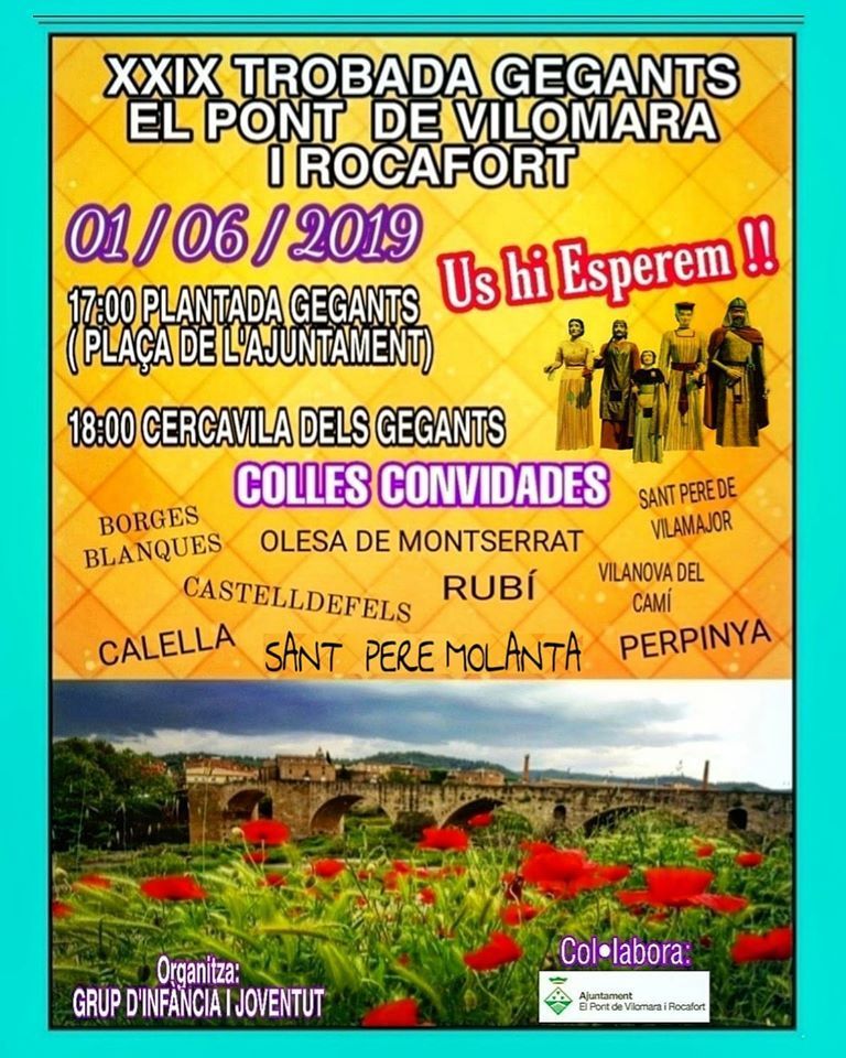 VilomaraInfo's tweet photo. Tot a punt per a la XXIX Trobada Gegantera del Pont de Vilomara i Rocafort https://t.co/QKMMW8qlLx https://t.co/5ja5WdBx3X