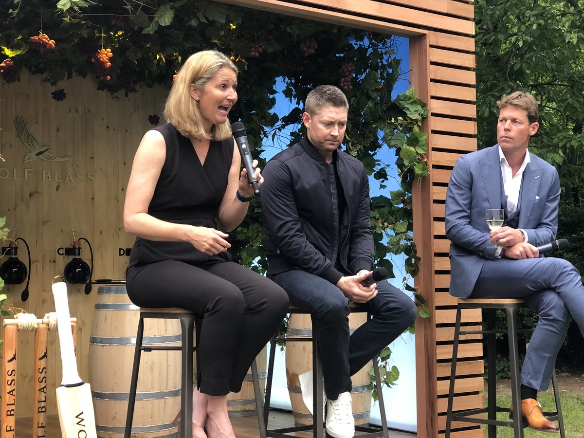 SarahTadier's tweet photo. ‘Without tough experiences, you won’t celebrate your success’ - wise words from @MClarke23 @WolfBlassWines #ICCWorldCup2019 #thechase https://t.co/R2cLzTF7Md