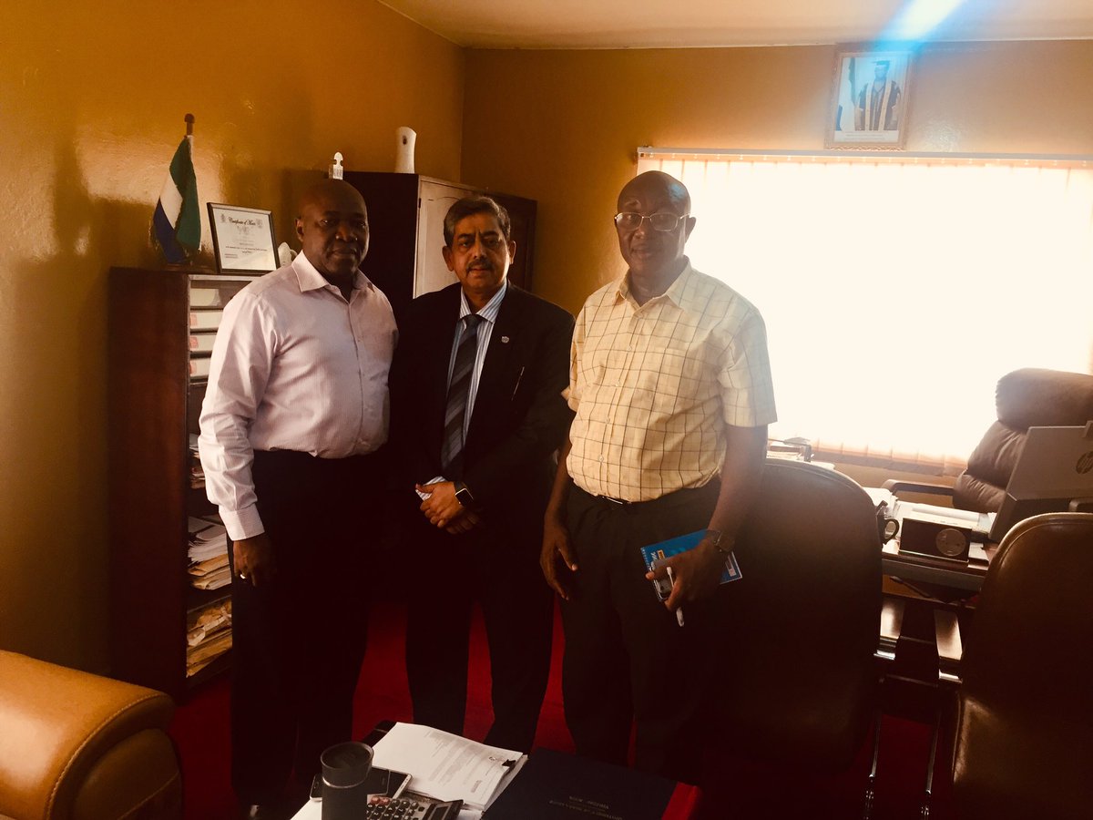drshaukatmalik's tweet photo. Meeting with Vice Chancellor of University of Sierra Leone to discuss and understand the possibilities for setting up #PGD for #Quality & #Productivity in line with support of 11th #EDF #WACOMP & #SLCOMP. https://t.co/UIgs3y1ycT