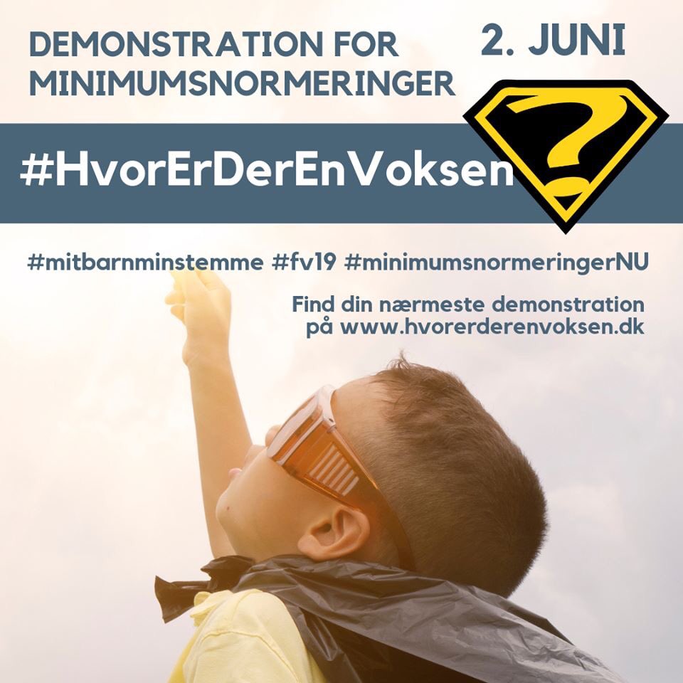 FOLA_DK's tweet photo. #hvorerderenvoksen #mitbarnminstemme #fv19 #minimumsnormeringerNU #godtbørneliv
Lad os sammen råbe vores budskab. HØJT og tydeligt. Nok er nok! Og vi går på gaden for det endnu engang på søndag d. 2. Juni https://t.co/whjyxANQlB