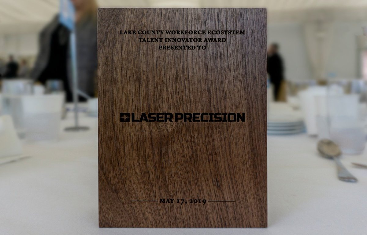 LaserPrecision_'s tweet photo. We're still pretty pumped about being this year's winner of the Workforce Ecosystem Talent Innovator award. Thanks @LakeCtyPartners for the recognition! #LCPBigEvent https://t.co/tzVjZWafZa