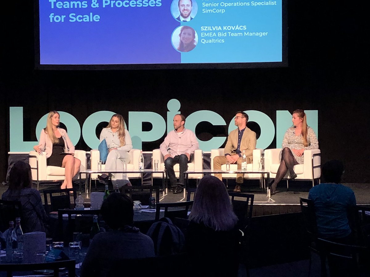 loopioinc's tweet photo. The Building Teams and Processes for Scale panel, moderated by our own Sara Masson, shares strategies for overcoming key challenges involved in scaling the #rfpresponse process. #Loopicon https://t.co/apEIoBwj01