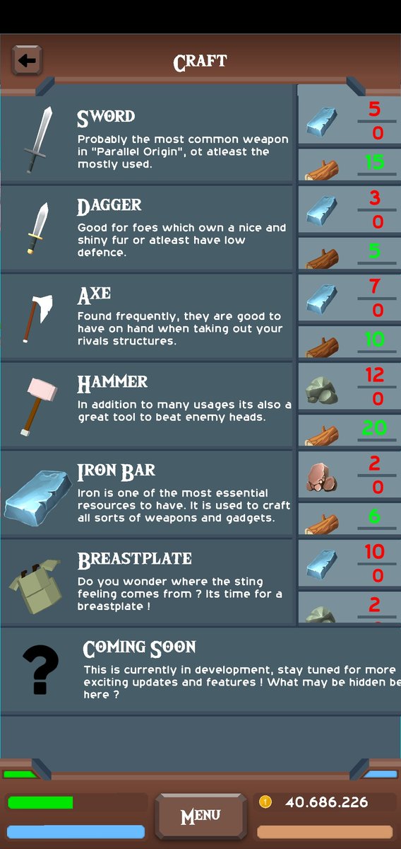 OriginsParallel's tweet photo. You are now able to craft a breastplate which protects you from incoming damage ! 😊

But be aware... the mobs wont sleep... monsters and animals will now scale based on your equipment ! 🥳

Follow me on facebook to get more updates <3
https://t.co/QSwbOFQxWE https://t.co/nwad9Ghgl3