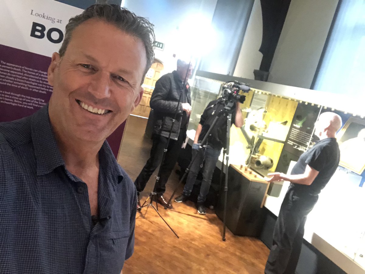 GaryBankhead's tweet photo. Back filming in #Durham today this time for the BBC. Helping to showcase the @DiveIntoDurham project we rolled out the big guns @cmgerrard1, curator Craig Barclay @dumuseums, conservator @VickyGarlick &amp; several @ArcDurham MA students plus some delightful small finds #Archaeology https://t.co/A0XikkZf4f